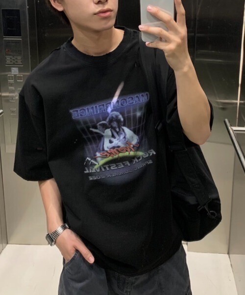 M.P Studios ヴィンテージ加工 MPオリジナルプリント バンドTシャツ