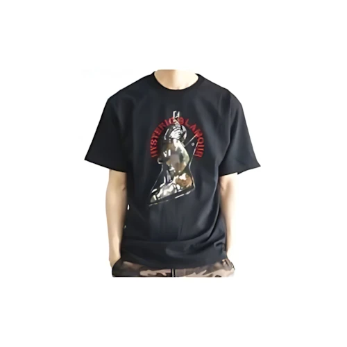 HYSTERIC GLAMOUR GUITAR GIRL 刺繍 Tシャツ / ブラック