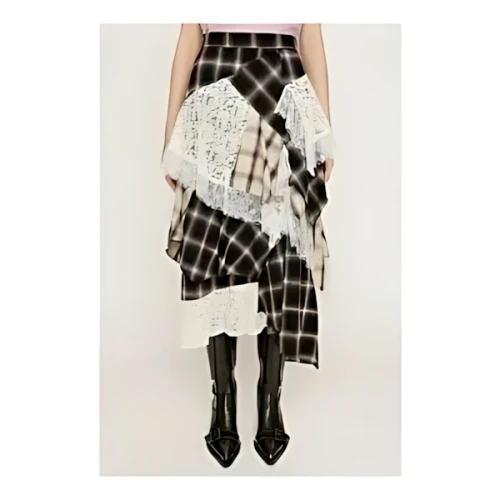SLY REMAKE LIKE LACE CHECK スカート