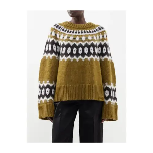 Khaite Halo Fair Isle-Jacquard Cashmere-Blend Sweater