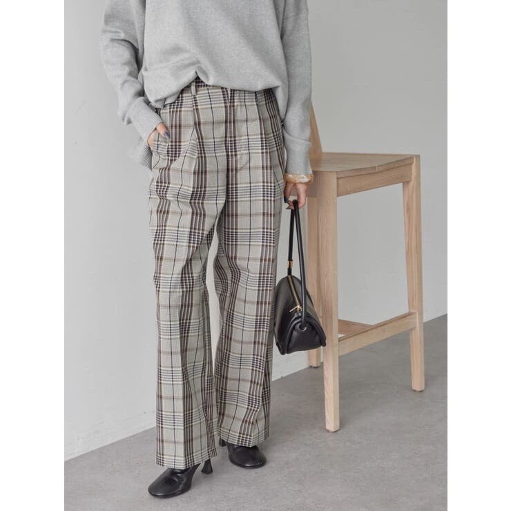 AMERICAN HOLIC センタープレスチェックワイドパンツ