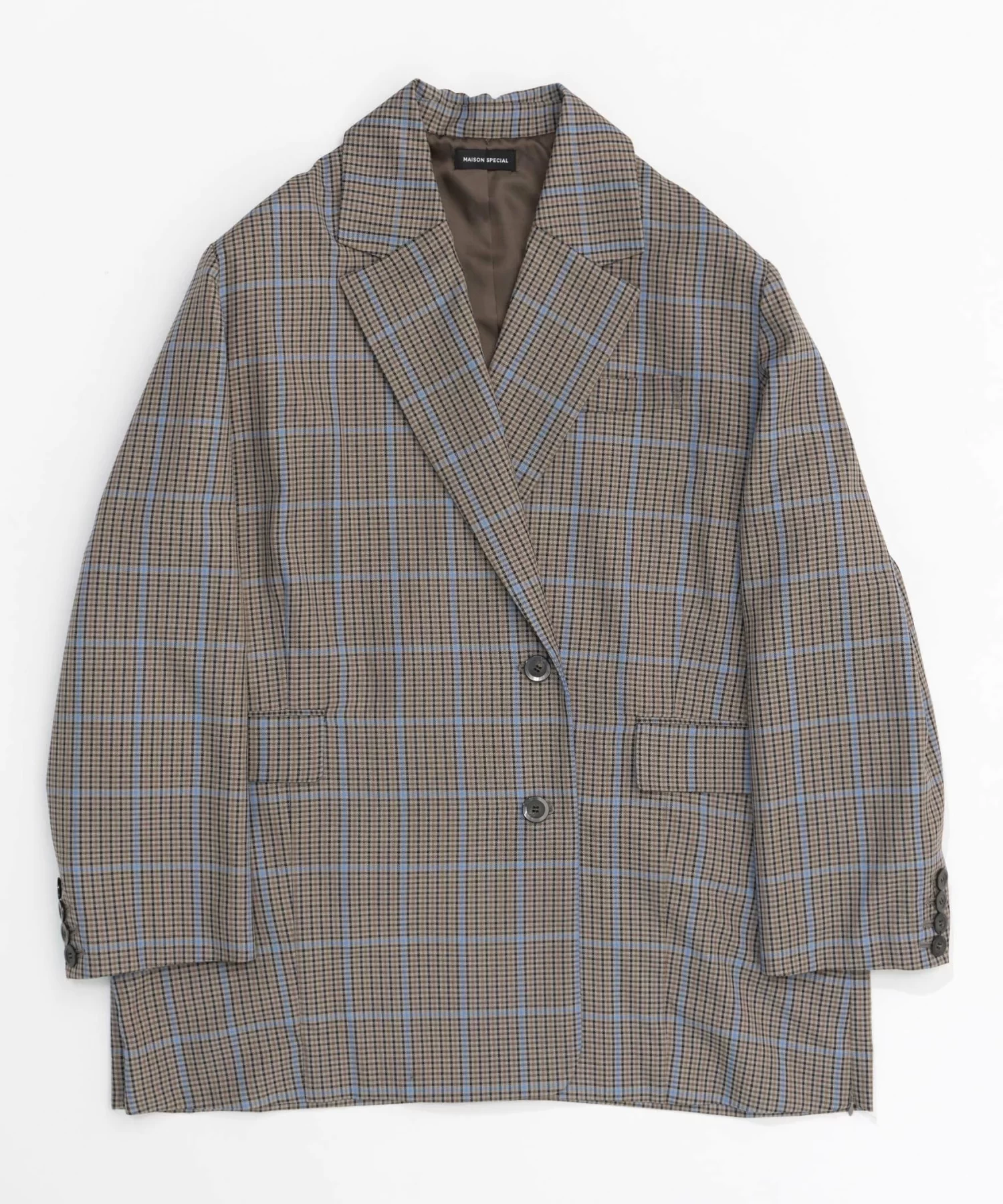 MAISON SPECIAL Checkered Oversized Jacket Coat