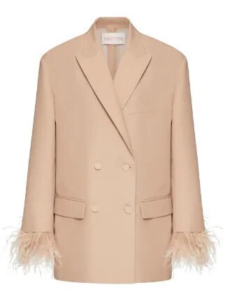 Valentino Garavani フェザーディテール ダブルジャケット