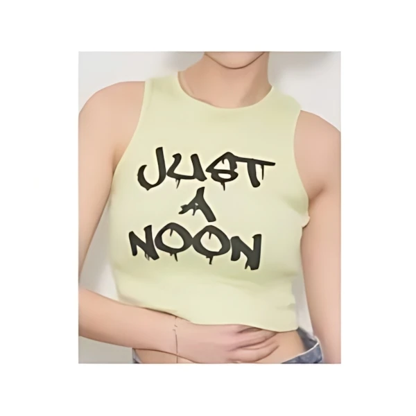 JUST A NOON スプレーロゴアメスリタンクトップ