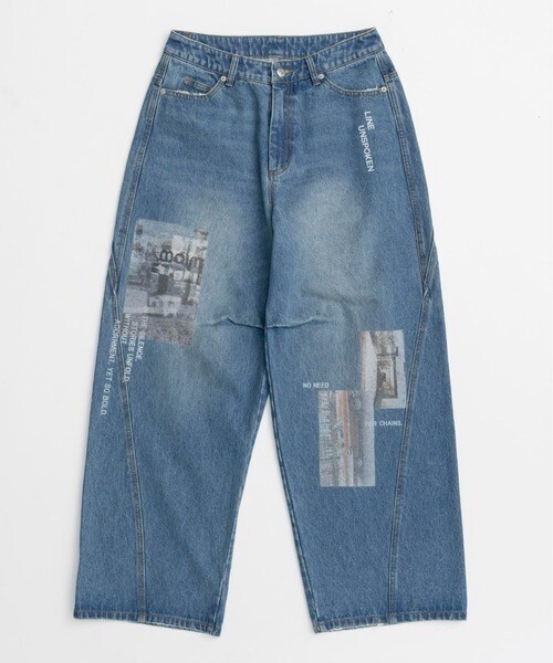MAISON SPECIAL Low Waist Photo Print Denim Pants/ローウエストフォトプリントデニム