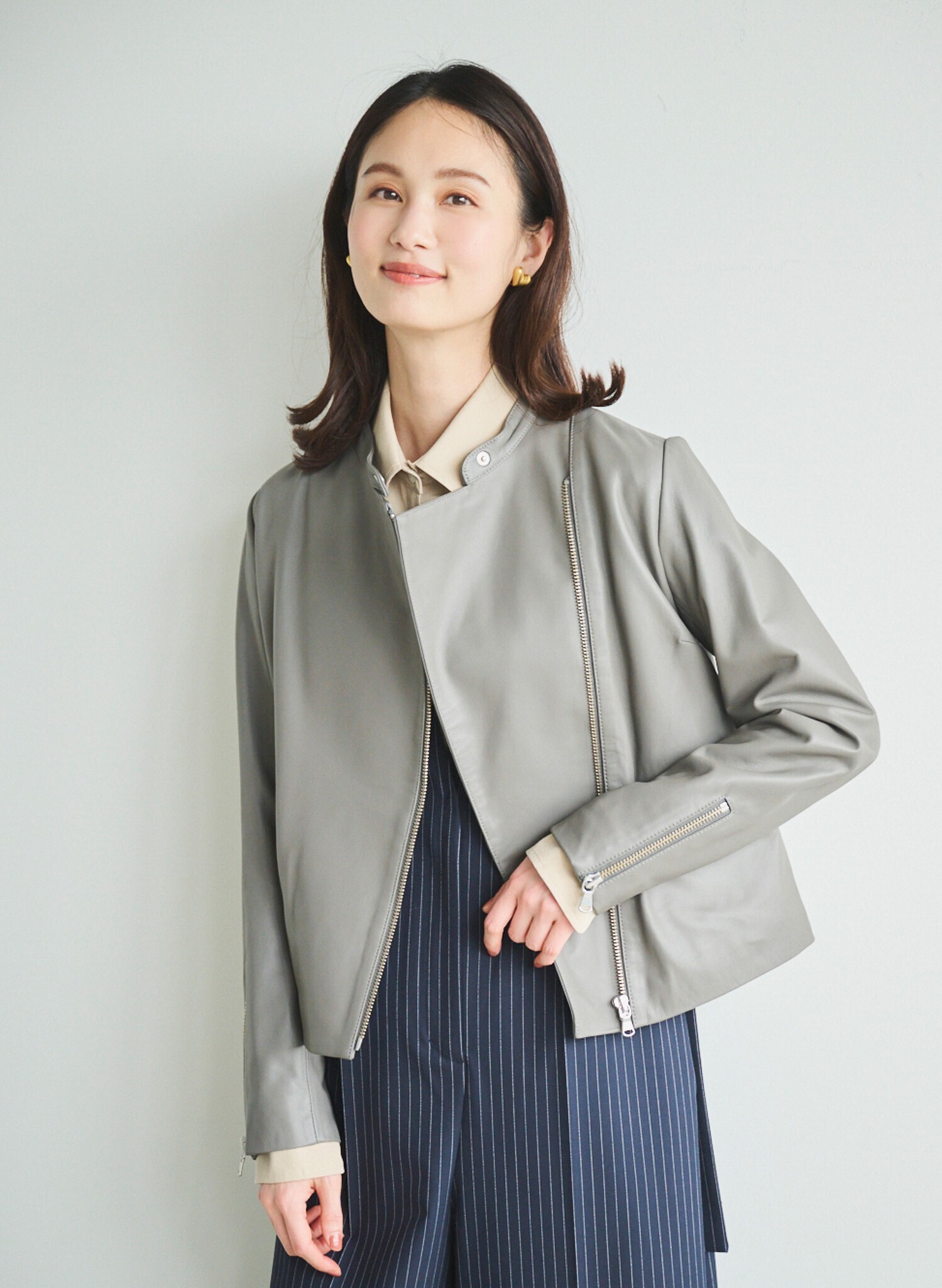 LOUNIE レザーライダースジャケット