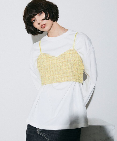 ELLEgirl ラメツイードキャミビスチェ