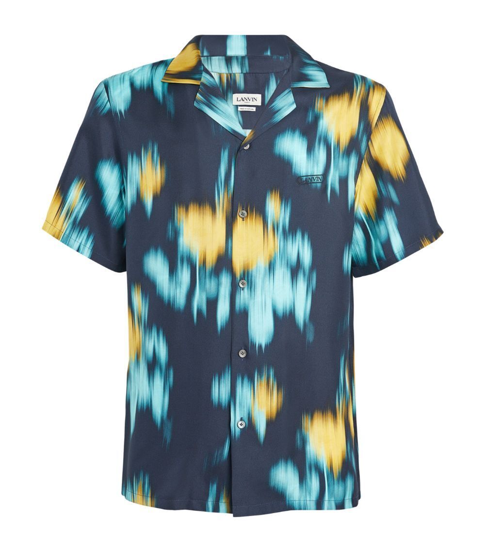 LANVIN Abstract Floral Print Short-Sleeve Shirt