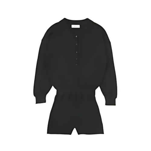 ACLENT Front button knit rompers