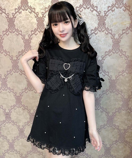ROJITA ROJITA リボンデザインビッグTシャツ