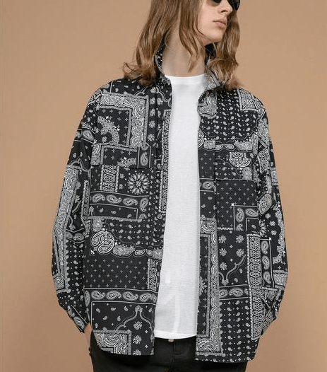 monkey time BROAD PAISLEY PRINT OVER SIZED CPO