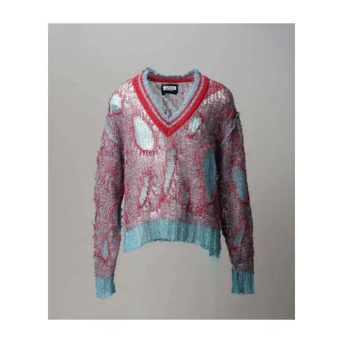 MAISON SPECIAL Mohair Sheer V-Neck Knit Pullover