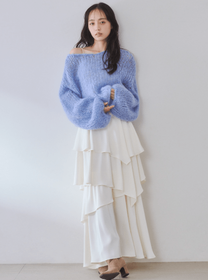 FRAY I.D アシメサテンティアードスカート