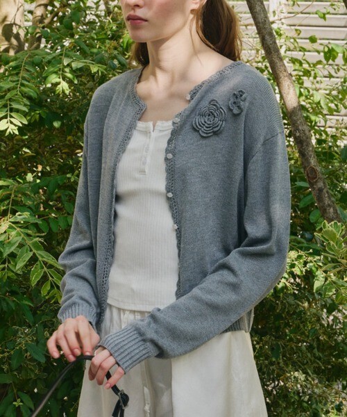 GIUNON flower knit cardigan