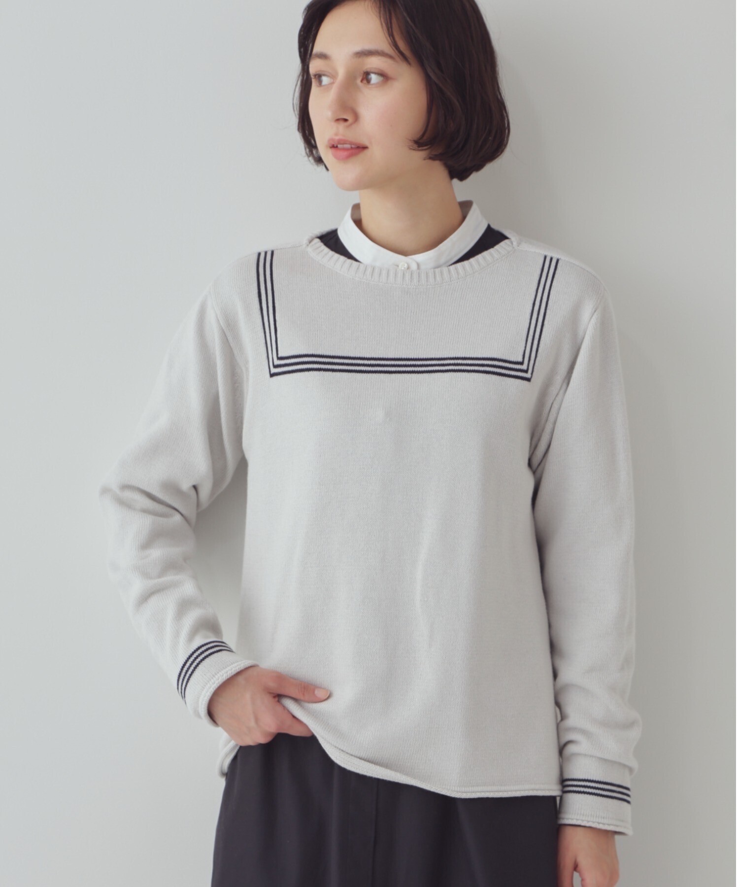 HUMAN WOMAN NATICコラボ・マリンニット