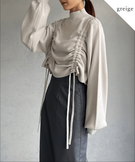&g’aime SHIRRING SHORT KNIT TOPS/986-63011