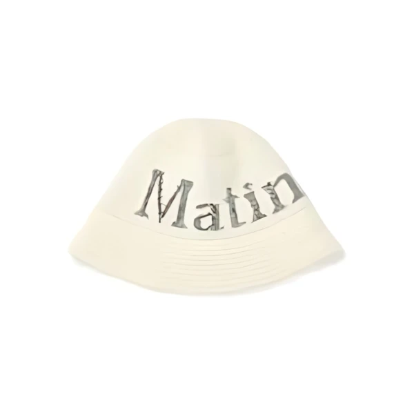 Matin Kim LOGO JACQUARD HEAVY KNIT BUCKET HAT