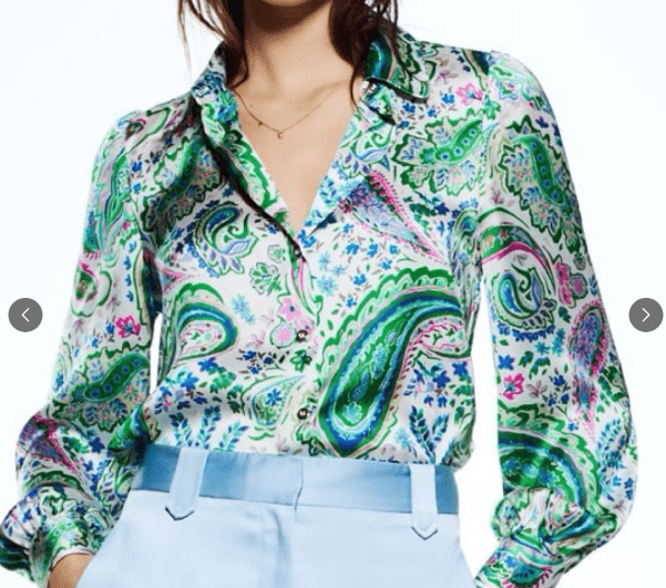 ZARA ペイズリー柄サテンブラウス