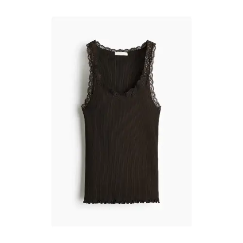 H&M レーストリム レーヨンブレンドタンクトップ