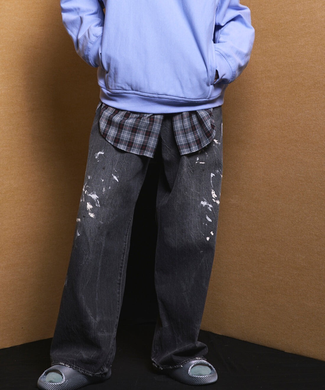 MAISON SPECIAL 【Vintage Style Denim Fabric】Prime-Wide Straight Denim Pants
