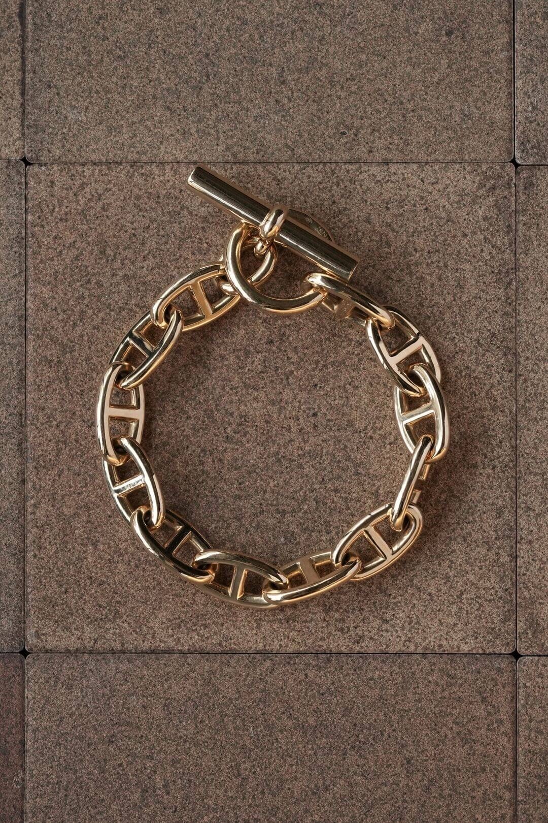 HERMES シェーヌダンクルGMブレスレットK18YG