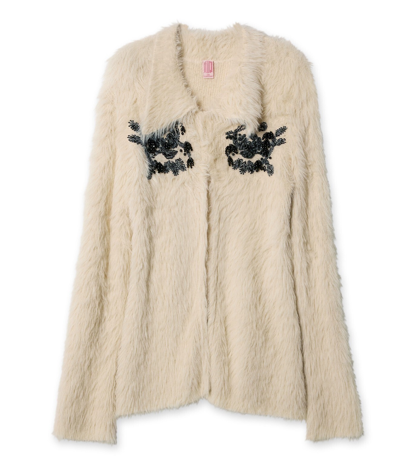 FETICO Fur Knit Bead Emb Jacket