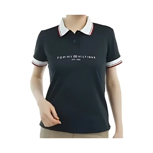 Tommy Hilfiger Golf フロントロゴ ホワイトカラー半袖ポロシャツ