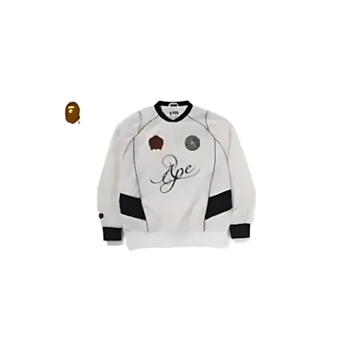 A BATHING APE MULTI LOGO RELAXED FIT PULLOVER