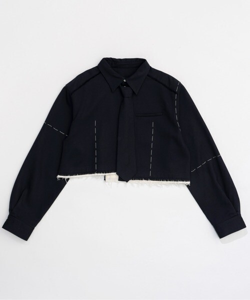 MAISON SPECIAL Hand Stitch With Tie Short Length Shirt