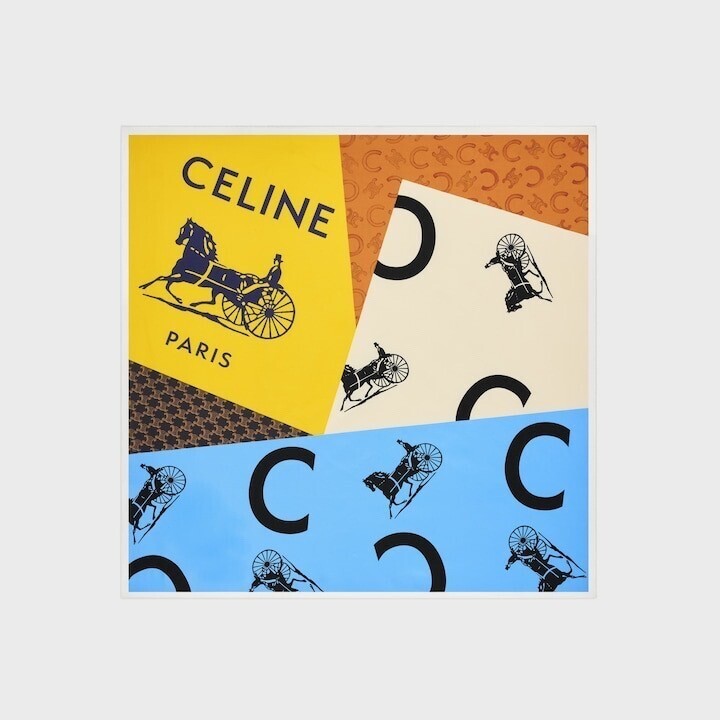CELINE スクエアスカーフ / シルクツイル