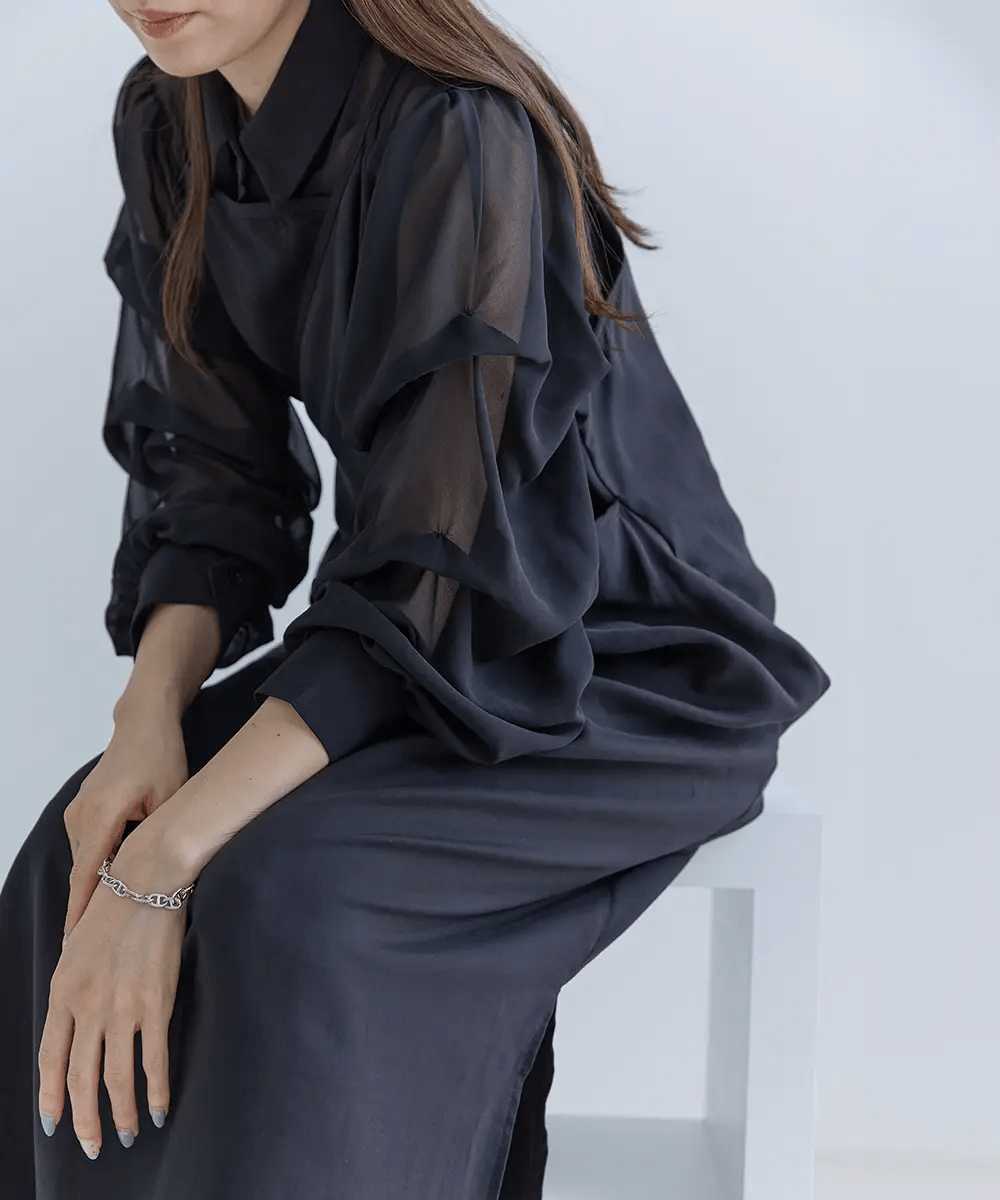 Jolie Mallette Shirring Sleeve Shirt