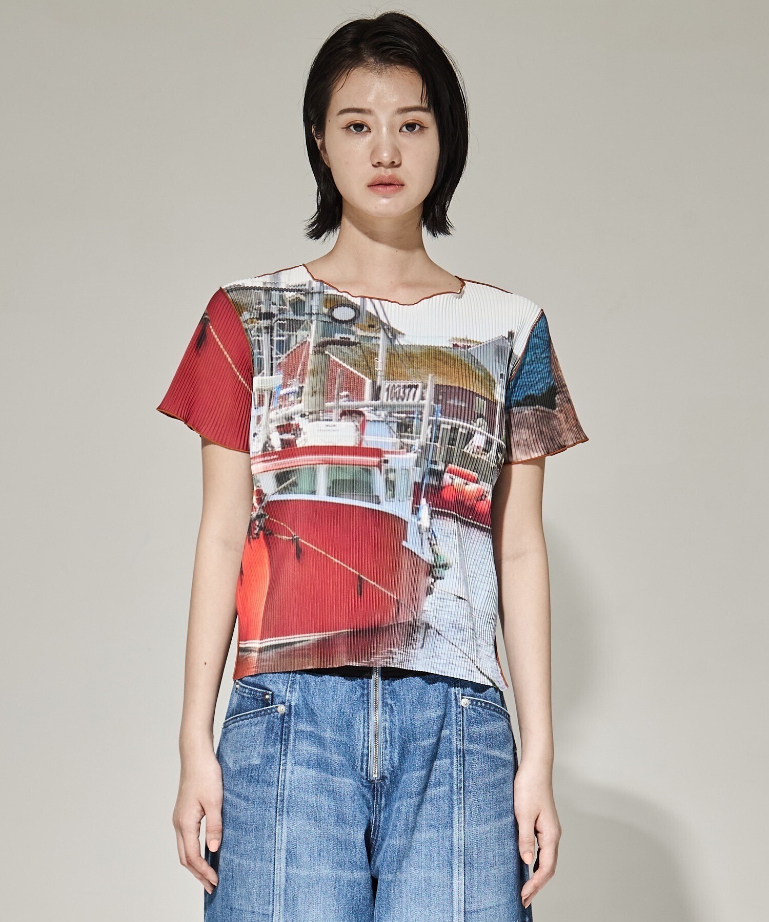 kotohayokozawa GRAPHIC WAVE TOP