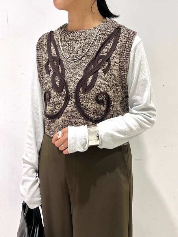 JOURNAL STANDARD テープエンブロイダリーニットべスト