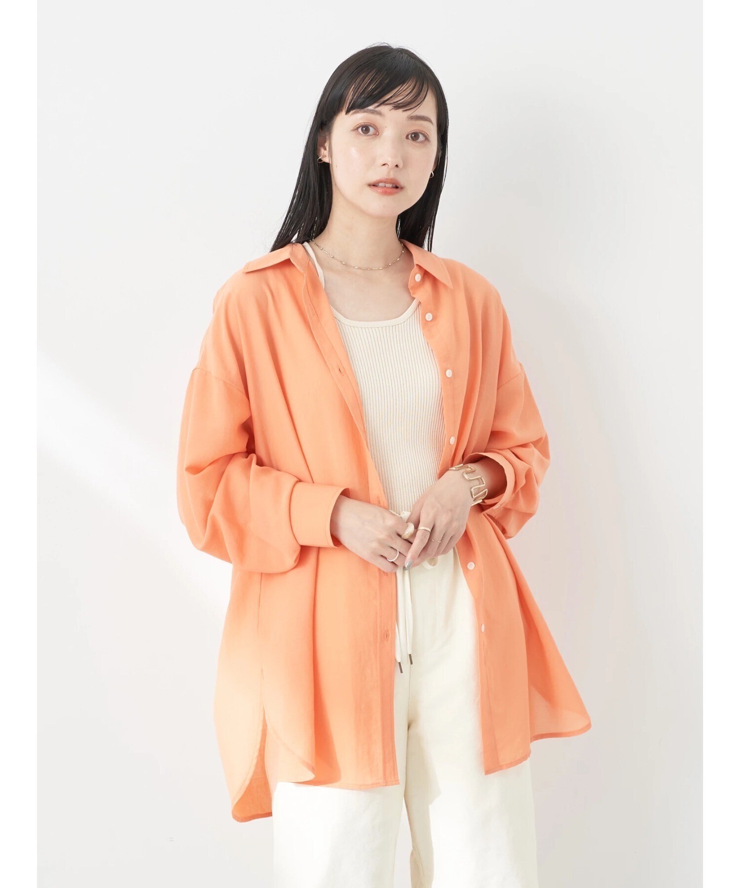 earth music & ecology シアーボーイズライクシャツ