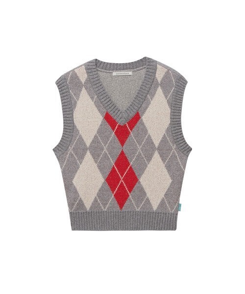 INSTANTFUNK Argyle knit vest