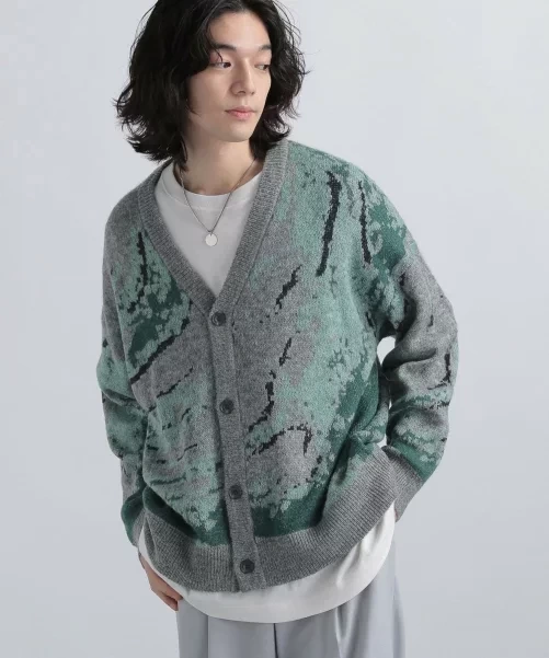 HARE アブストラクトモヘアニットカーディガン