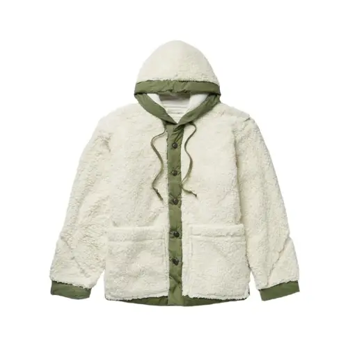 Greg Lauren IVORY SHERPA HOODED BOXY