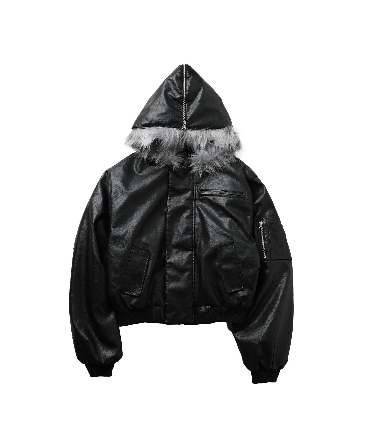 MSG N-2Bフライトミリタリーコンパクト中綿ジャッケット　ナイロン/合皮【UNISEX】