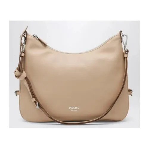 PRADA フォールド ラージ サンドカラー レザーバッグ