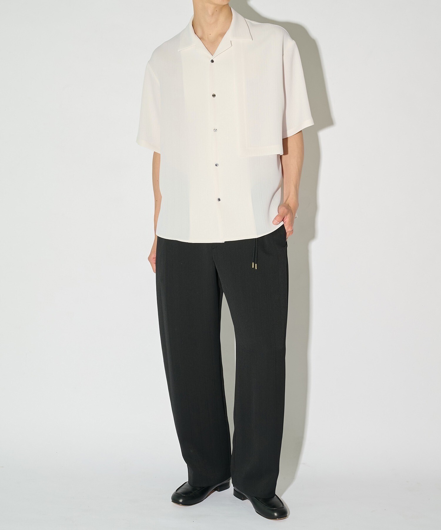 CULLNI 別注 Cord pique Asymmetrical Short Sleeve Shirt