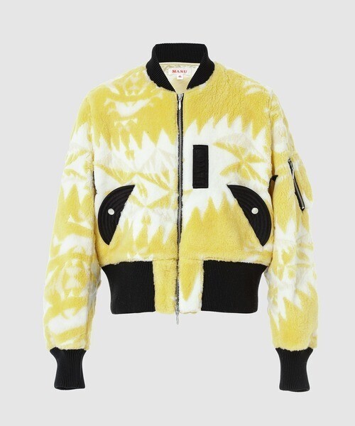 MASU MASU  JACQUARD NATIVE FLEECE BOMBER JACKET