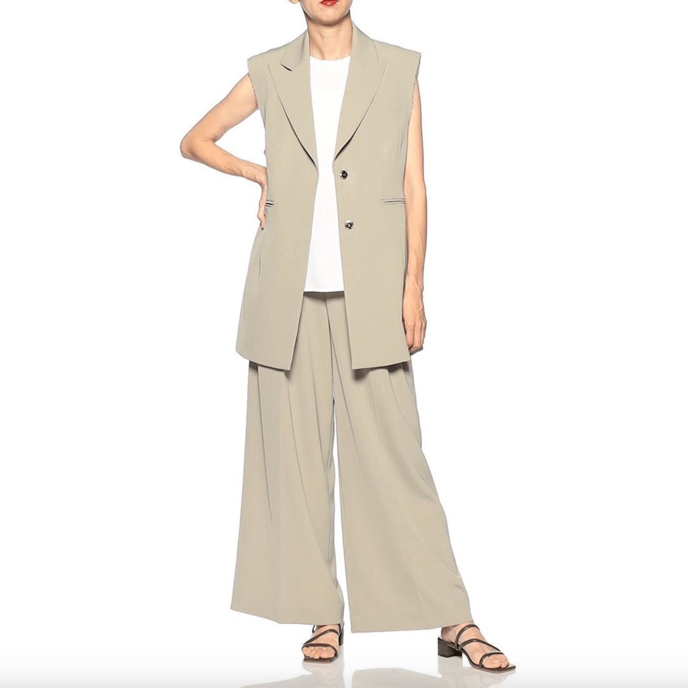 BARNEYS NEW YORK セットアップ スリーブレス ロングジャケット