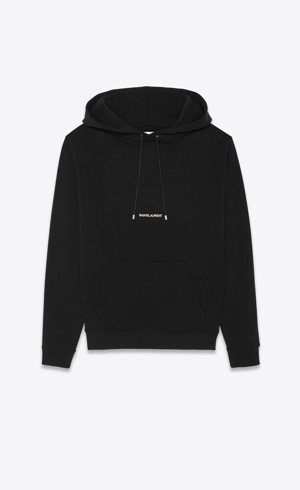 SAINT LAURENT サンローラン シグニチャー クロップパーカー（ブラック・フレンチテリークロス）