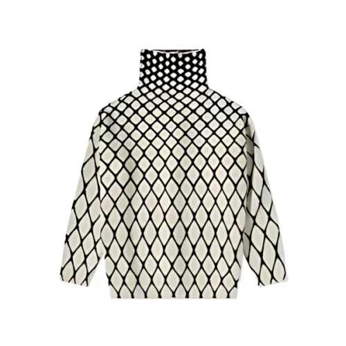 VALENTINO Net Intarsia Turtle Neck Knit