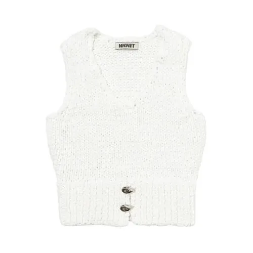 NKNIT cord yarn V-neck KNIT vest
