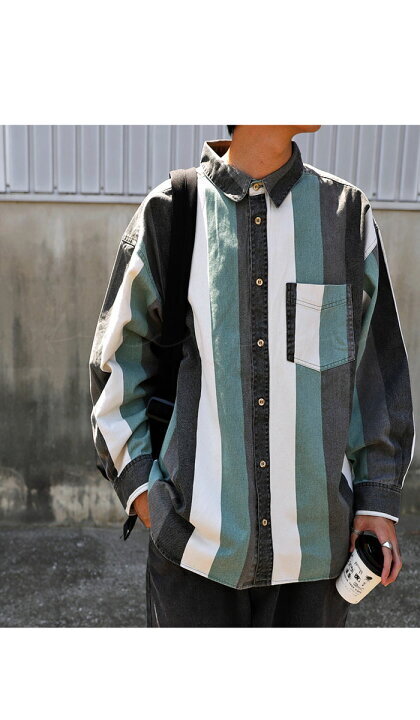 antiqua ビッグストライプシャツ