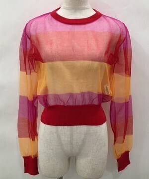 lilLilly シースルーボーダーニット