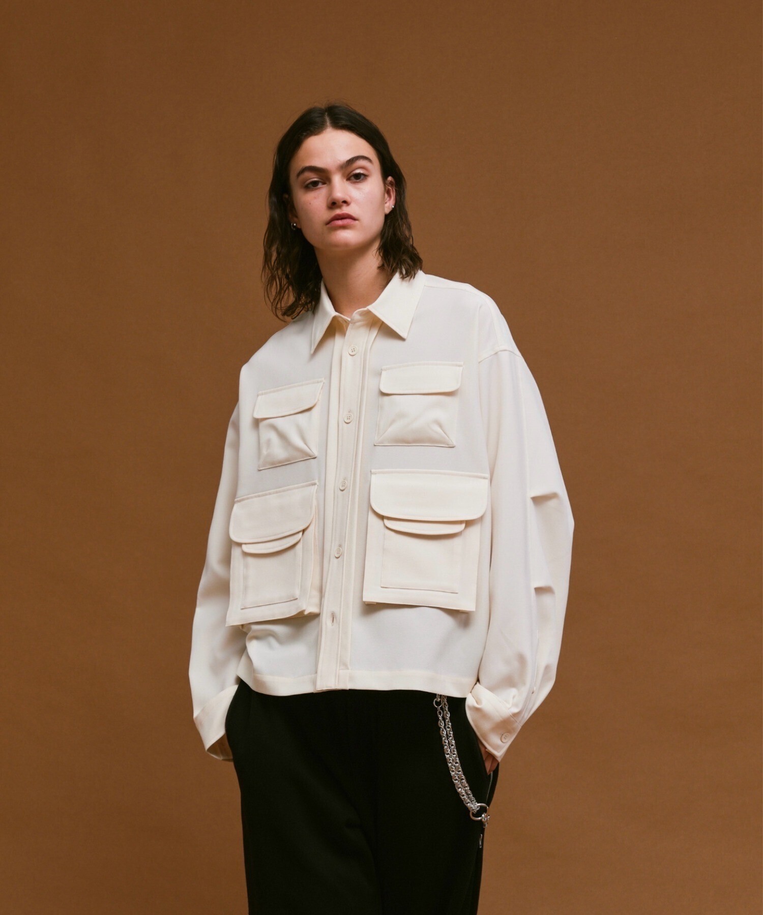 soerte Multi pocket military shirt jacket/マルチポケットミリタリーシャツジャケット
