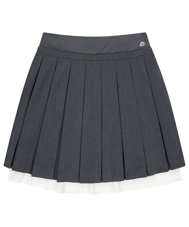 COYSEIO DOUBLE WAISTED PLEATS SKIRT