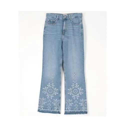 GANNI Broderie Anglaise Denim Betzy Cropped Jeans